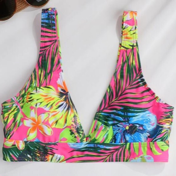 Pink Tropical Floral Boho Cheeky Lined Bikini - Picture 3 of 16